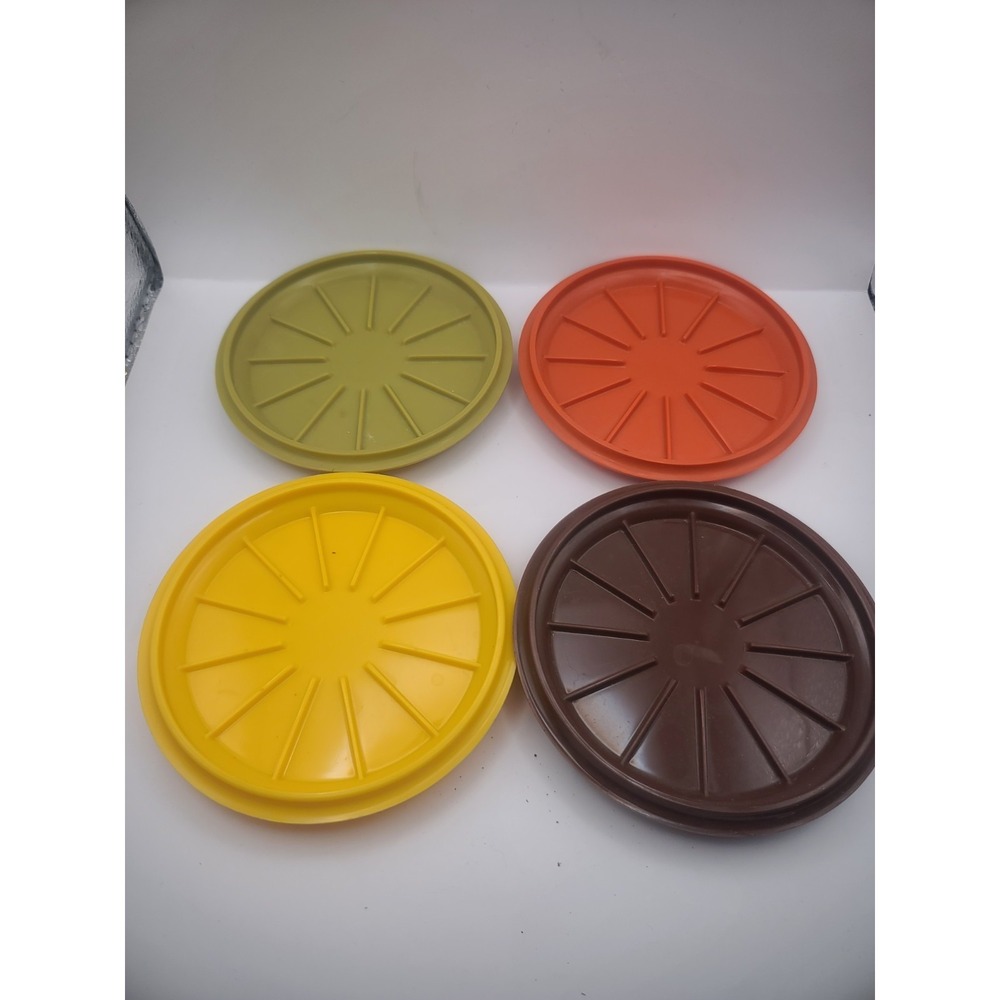Vintage Tupperware #1313 Set of 4 REPLACEMENT Coasters for Harvest Multi Mugs